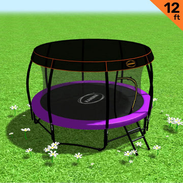 Kahuna Trampoline 12 ft with  Roof-Purple